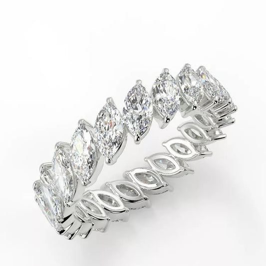 Marquise Merry Go Round - Moissanite Eternity Band
