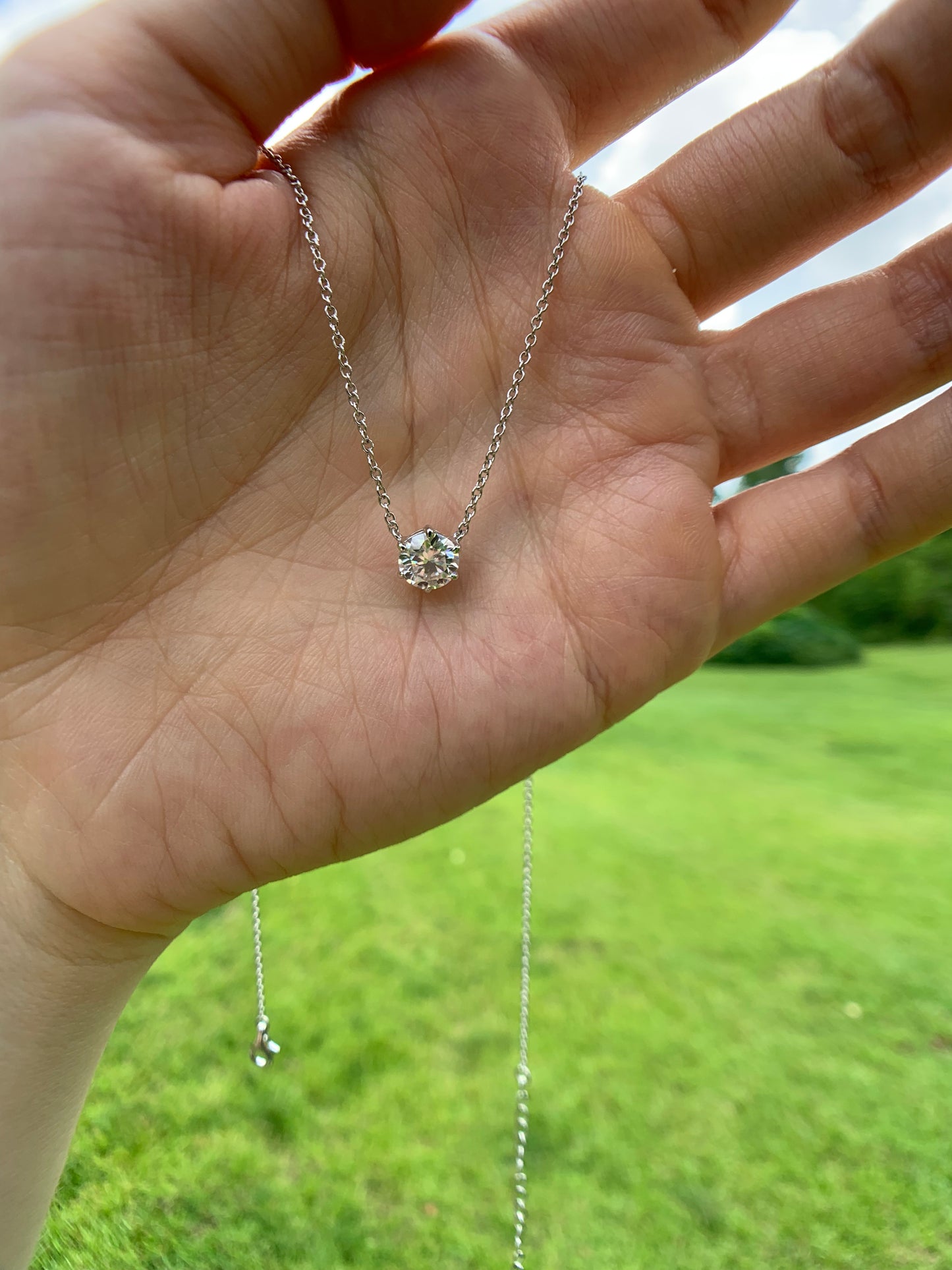 The Dream Catcher - Moissanite 6 Prong Necklace